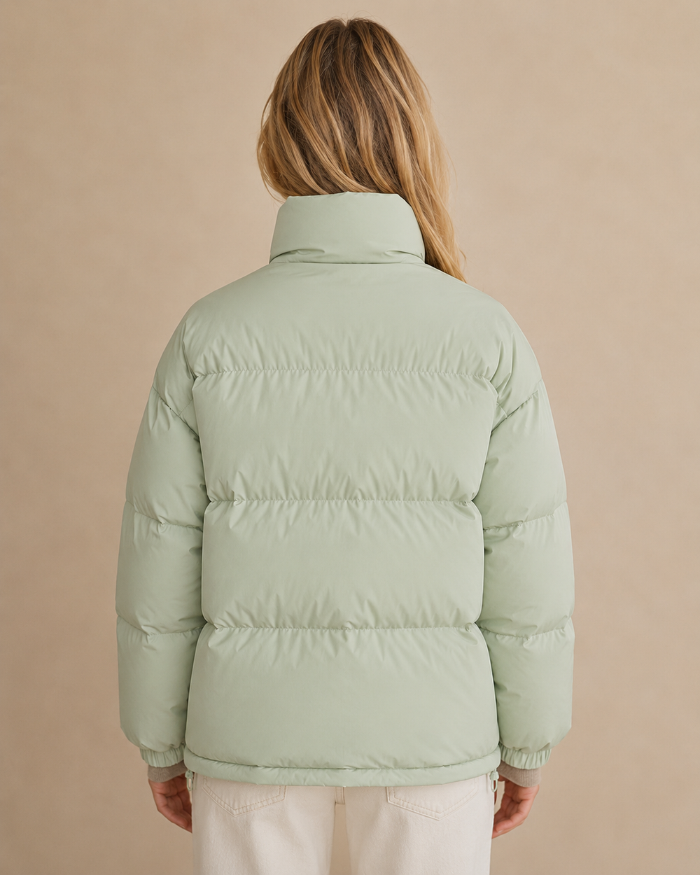 Women's Quilted Puffer Jacket With Stand Collar-2
