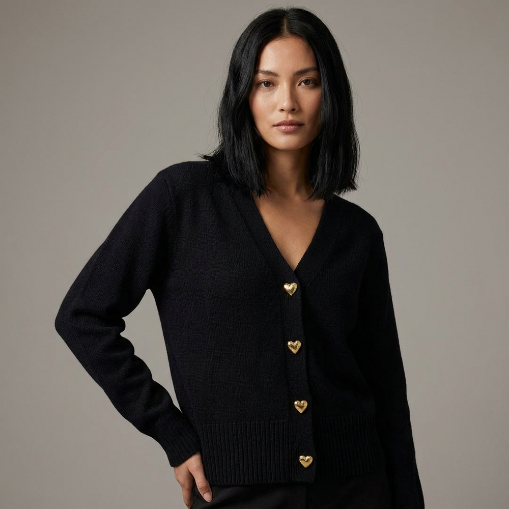 Women's Regular Fit Cardigan With V-Neck-3