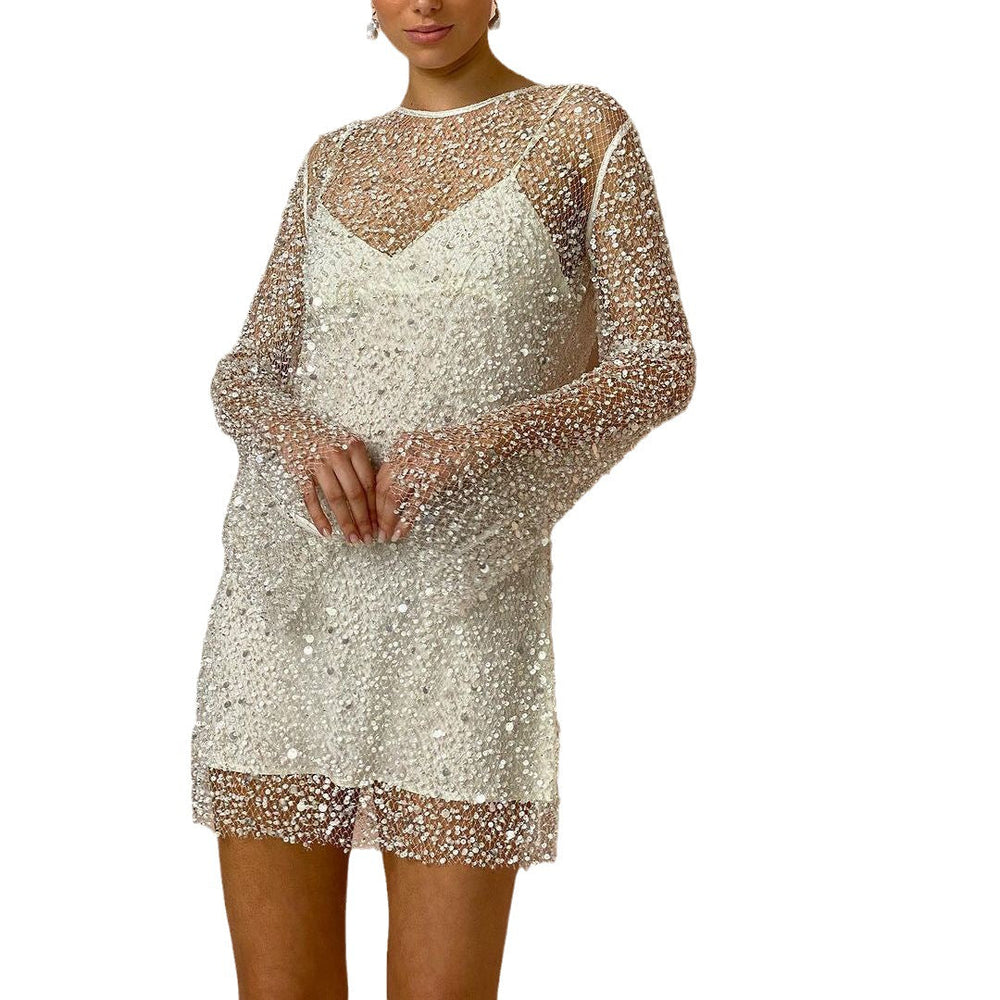 Women's See-Through Two-Piece Cocktail Dress-5