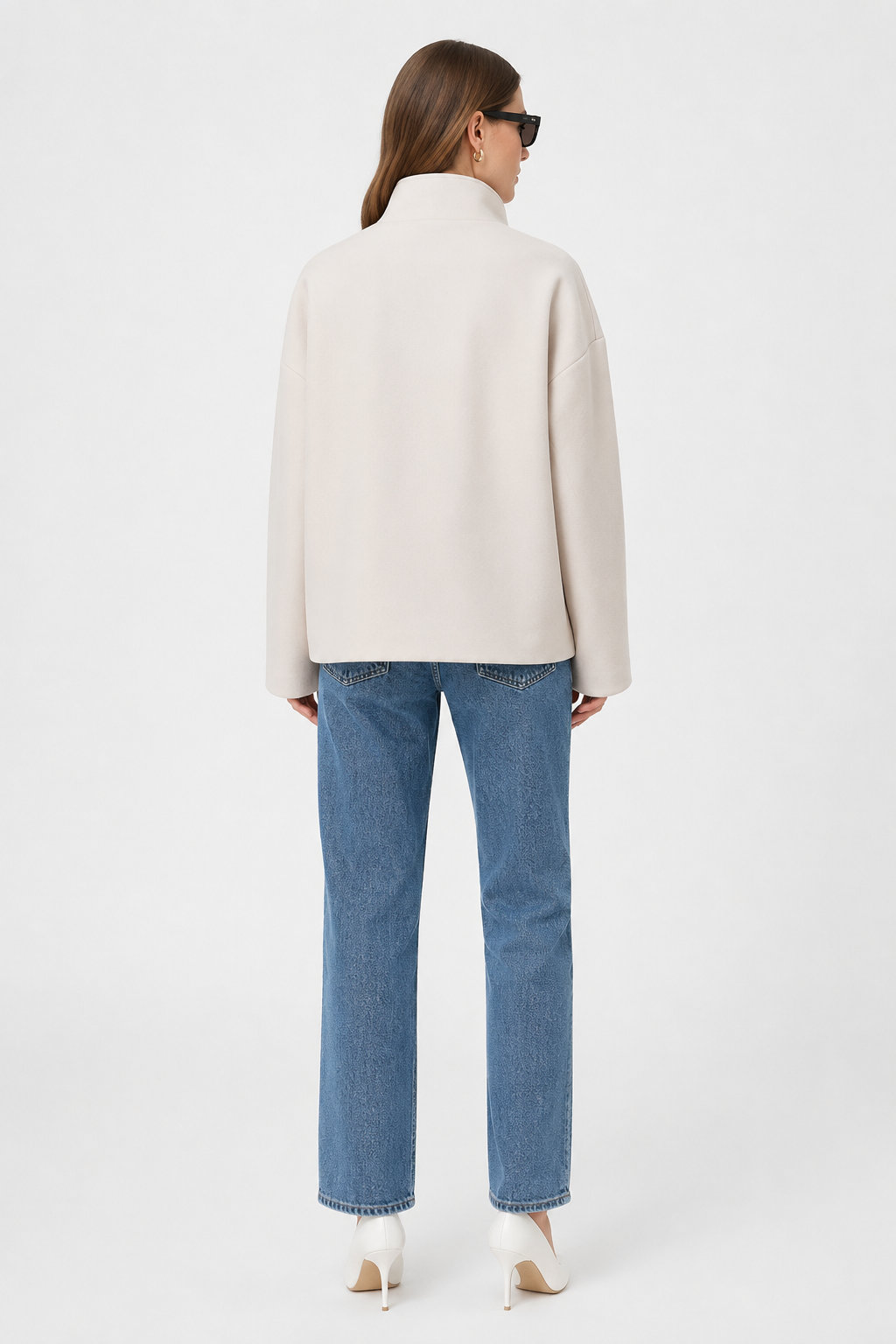 Women's Short Double-Breasted High-Neck Coat