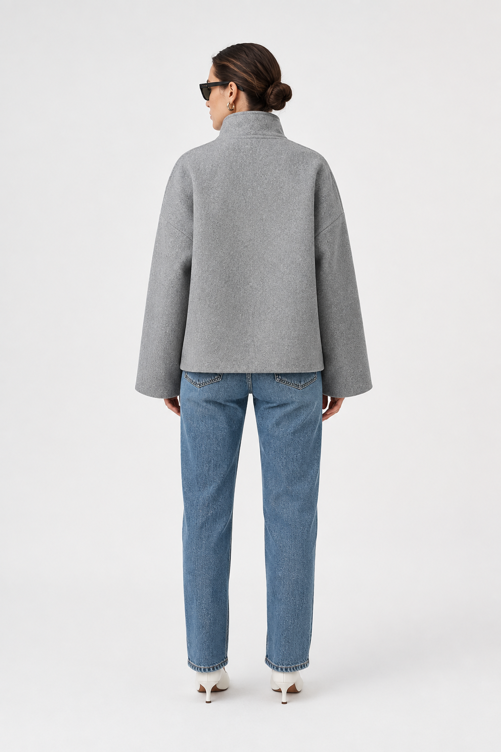 Women's Short Double-Breasted High-Neck Coat