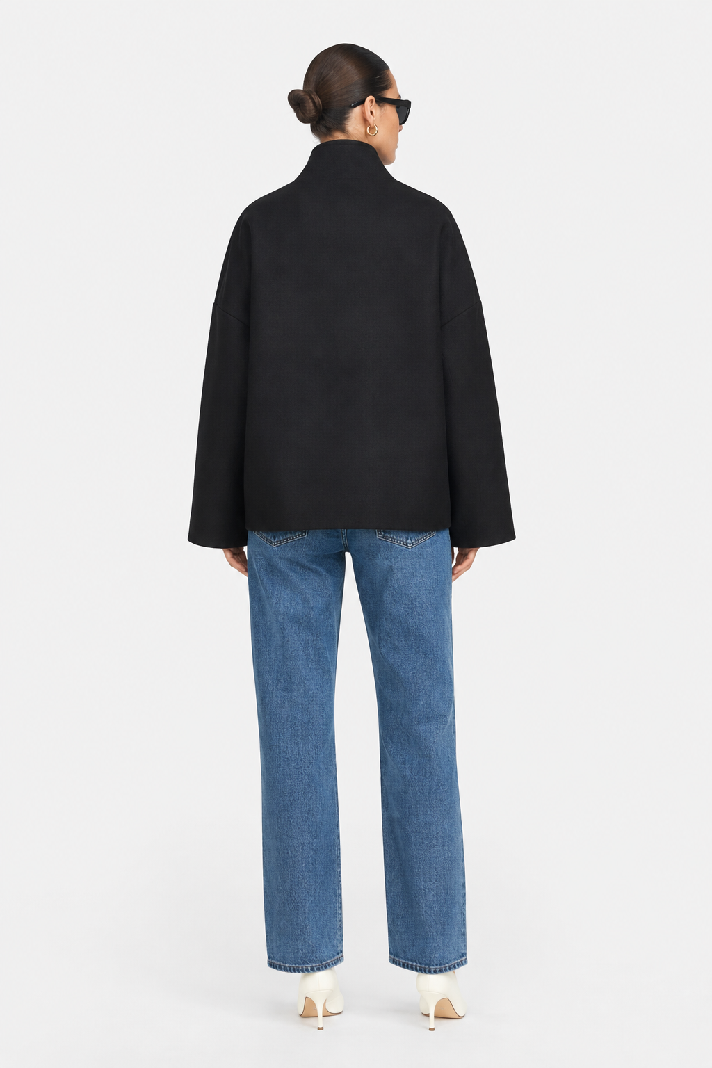 Women's Short Double-Breasted High-Neck Coat