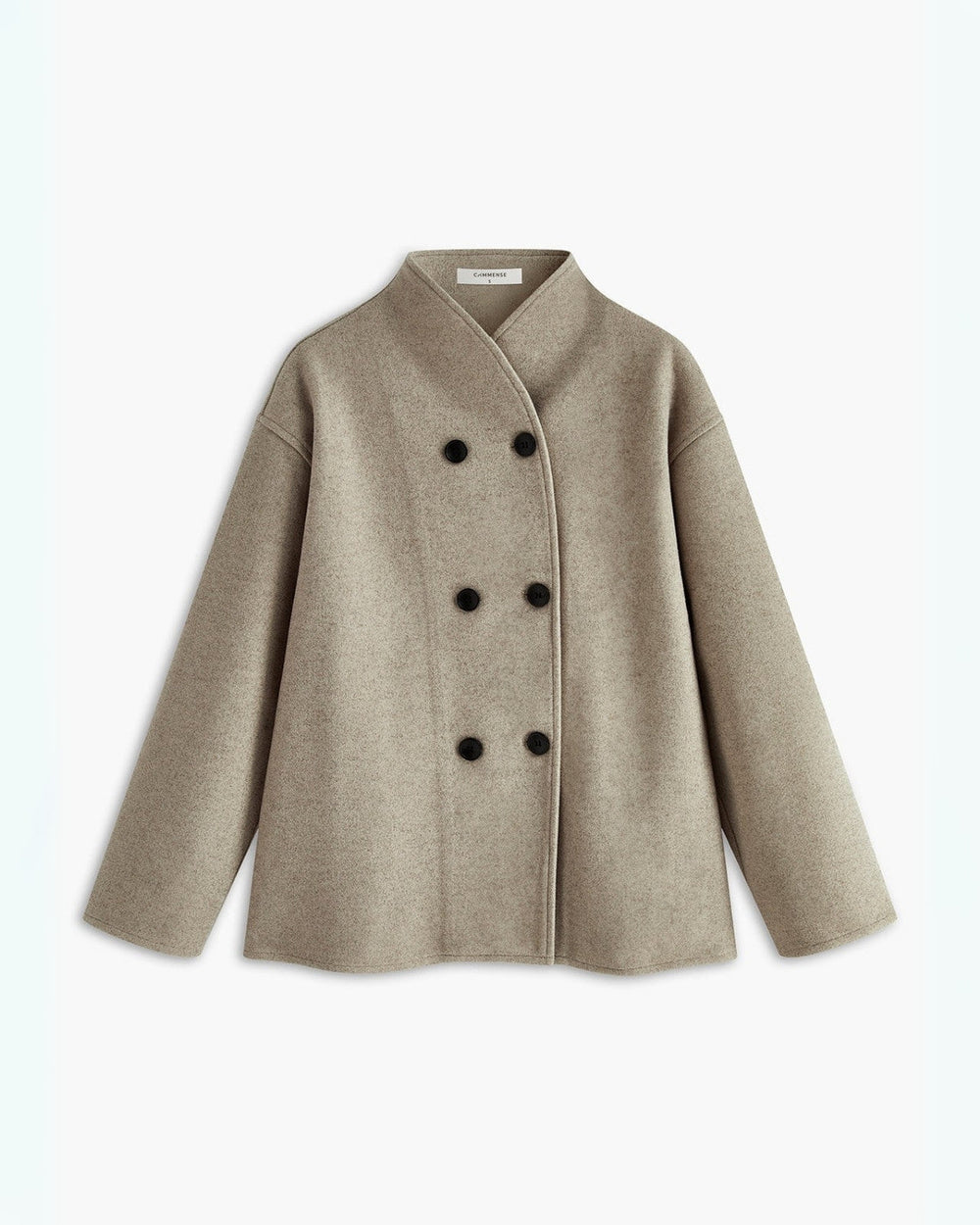Women's Short Wool Blend Jacket With Stand Collar-6