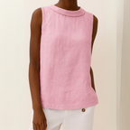 Women's Sleeveless Collared Tank Top-7