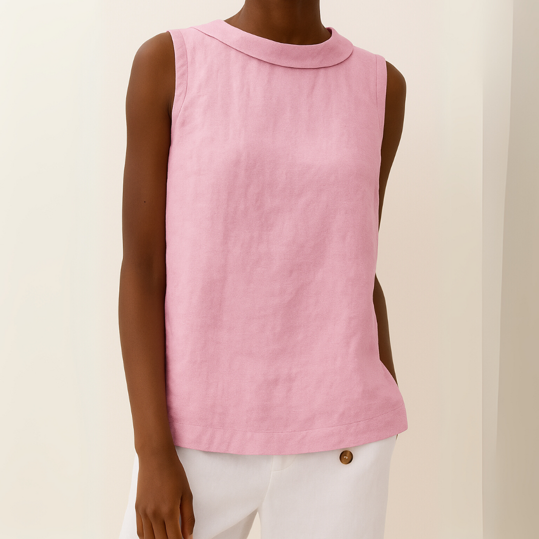 Women's Sleeveless Collared Tank Top-7