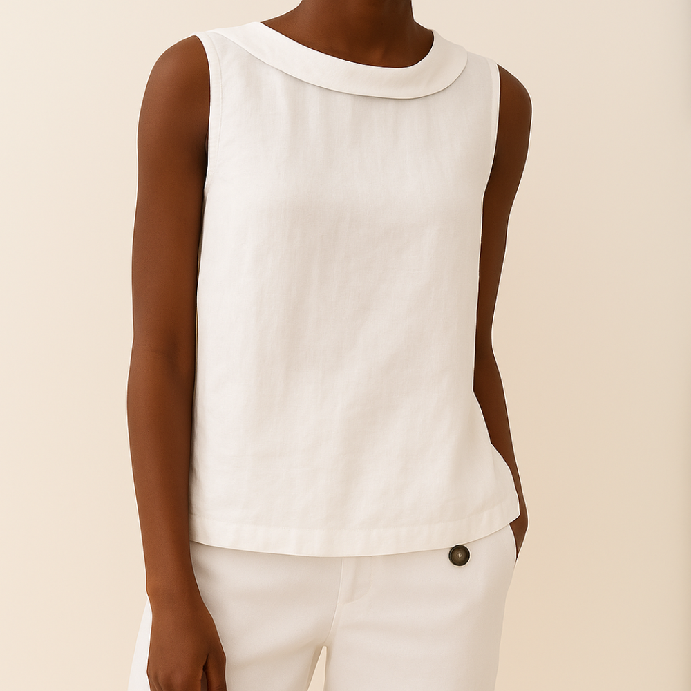 Women's Sleeveless Collared Tank Top-6