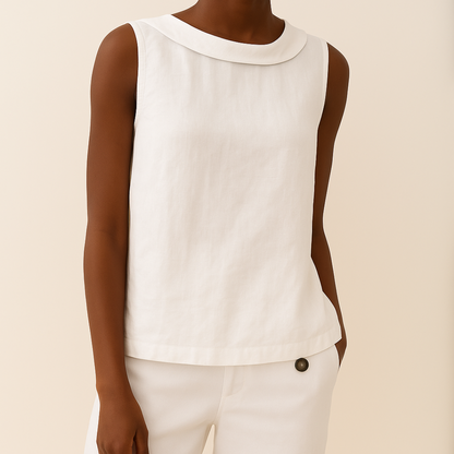 Women's Sleeveless Collared Tank Top-6