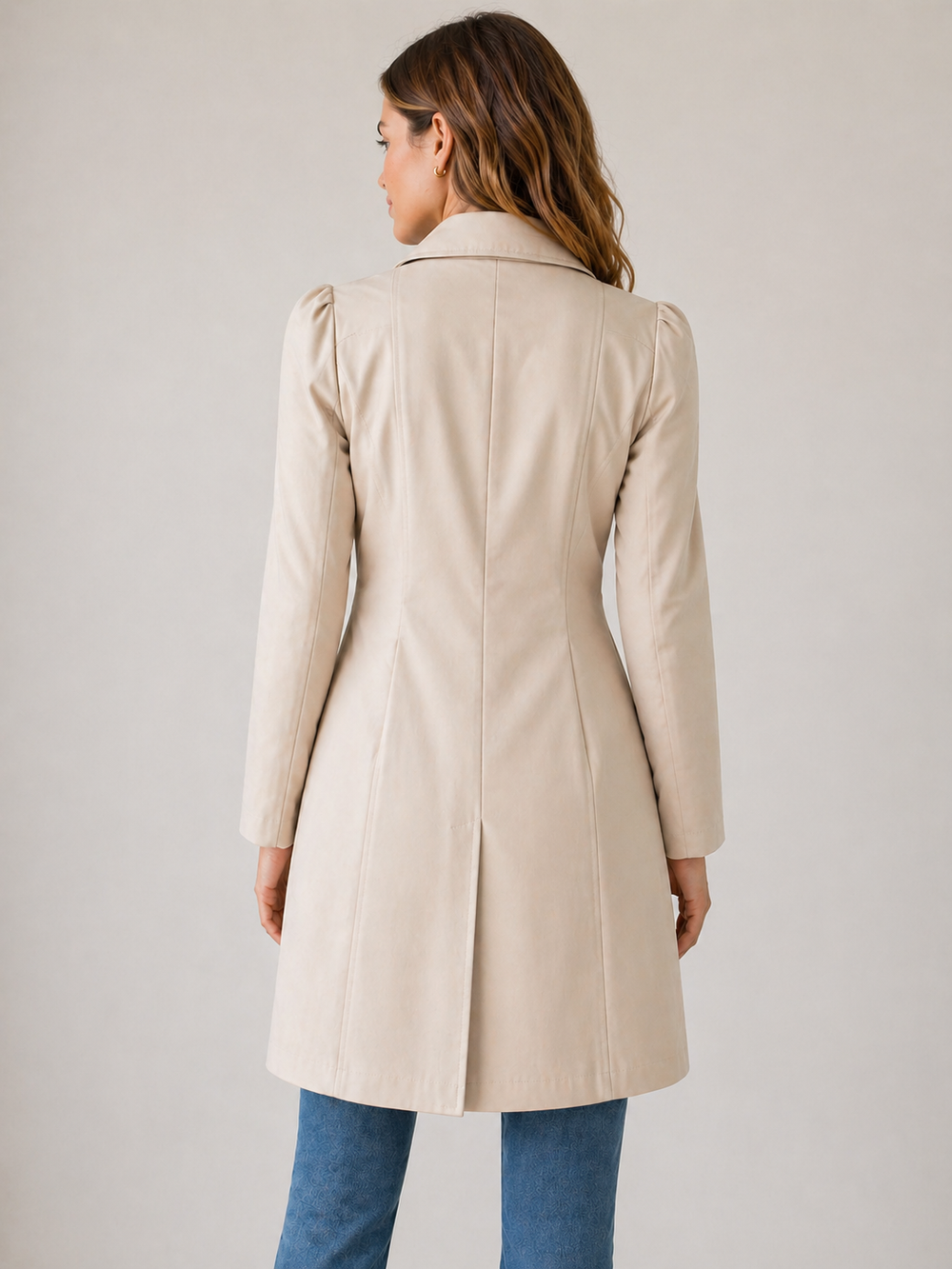 Women’s Tailored Trench Coat With Collar-2