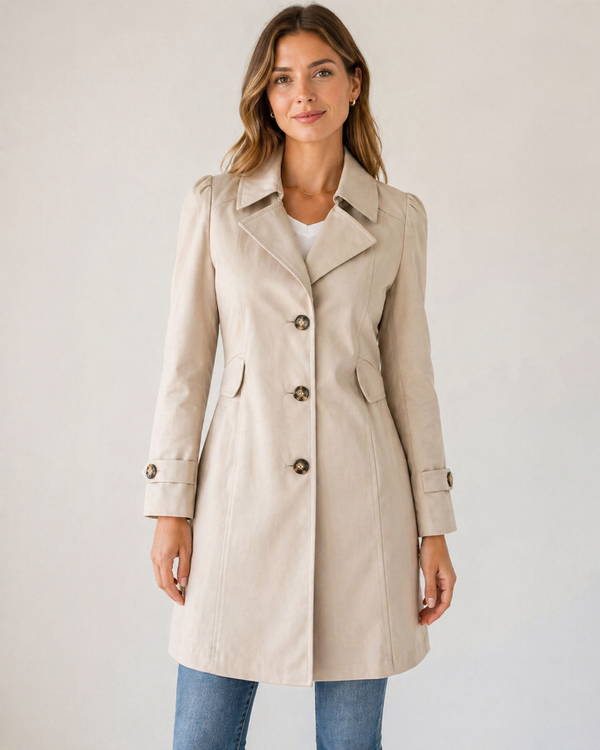 Women’s Tailored Trench Coat With Collar-1