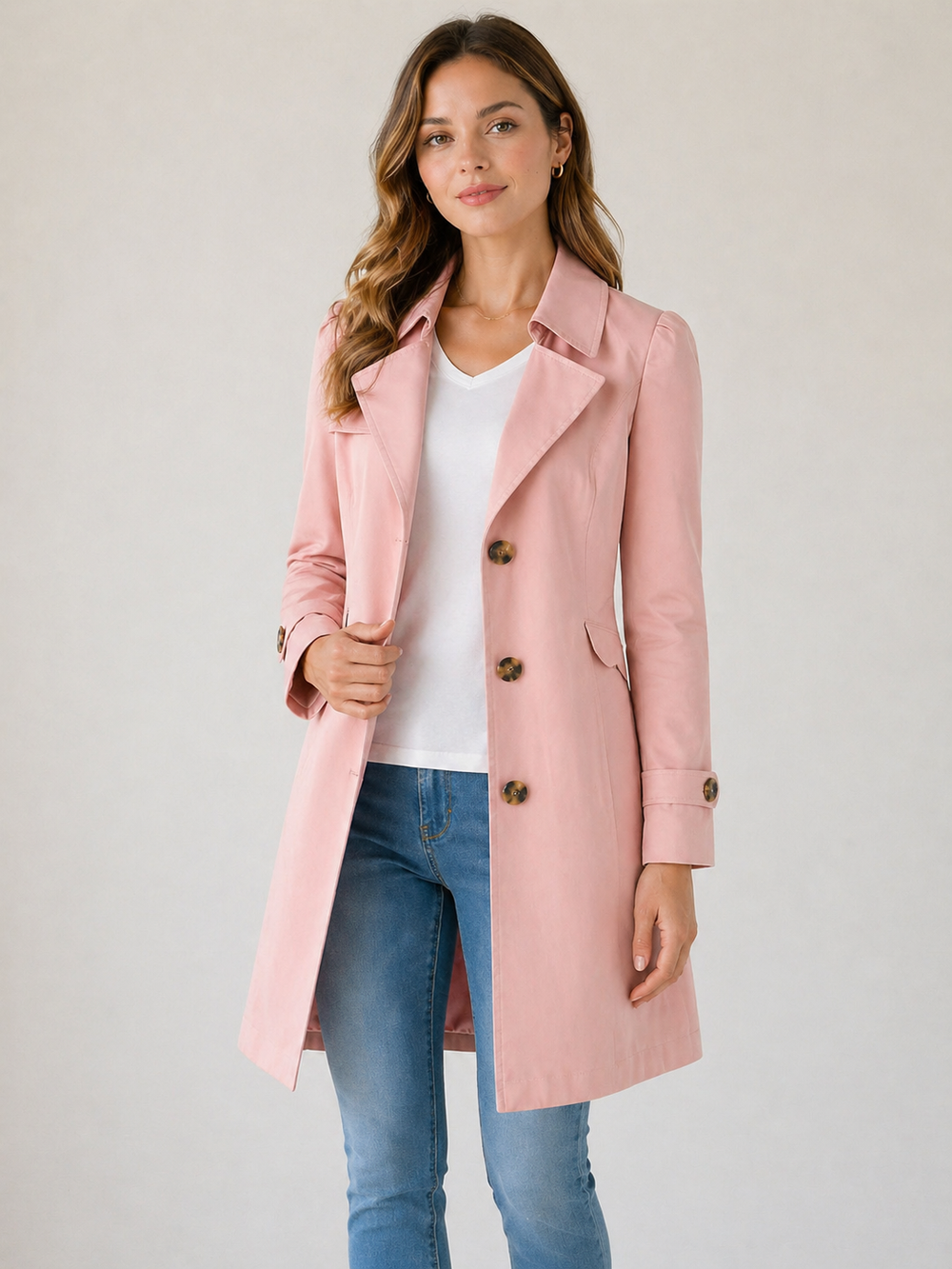 Women’s Tailored Trench Coat With Collar-3