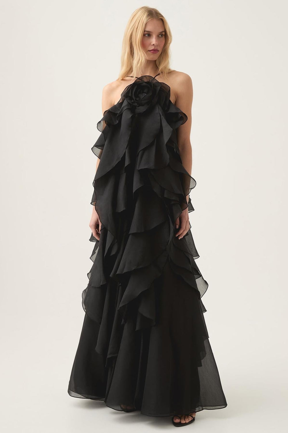 Women's Three-dimensional Ruffled Maxi Dress-18