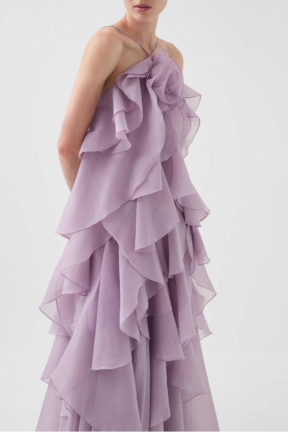 Women's Three-dimensional Ruffled Maxi Dress-4