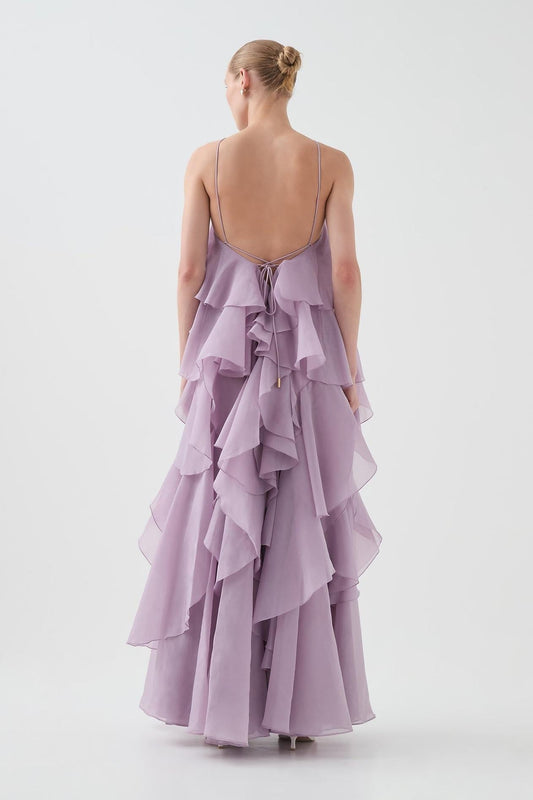Women's Three-dimensional Ruffled Maxi Dress-2
