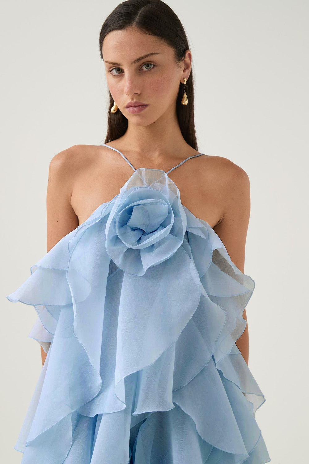 Women's Three-dimensional Ruffled Maxi Dress-10