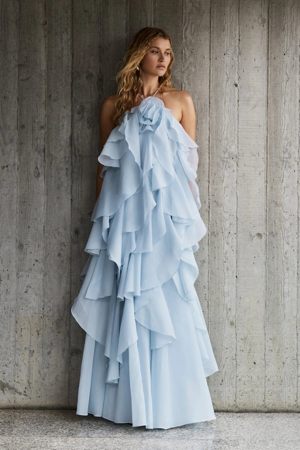 Women's Three-dimensional Ruffled Maxi Dress-12