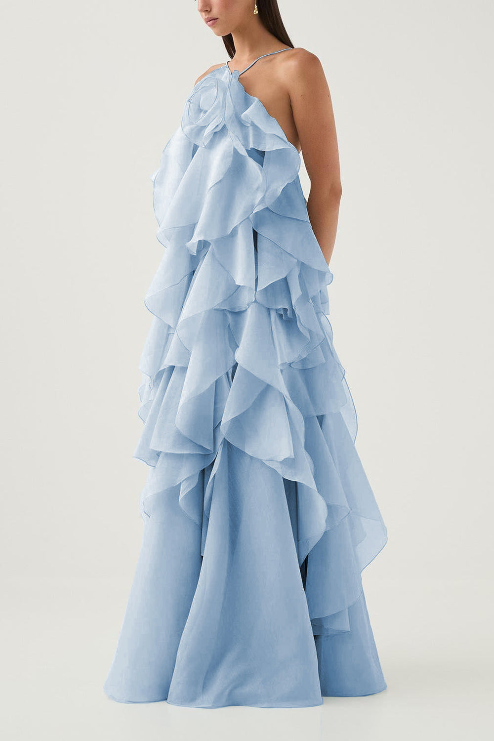 Women's Three-dimensional Ruffled Maxi Dress-11