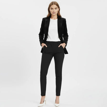 Women's Velvet Blazer with Tailored Fit