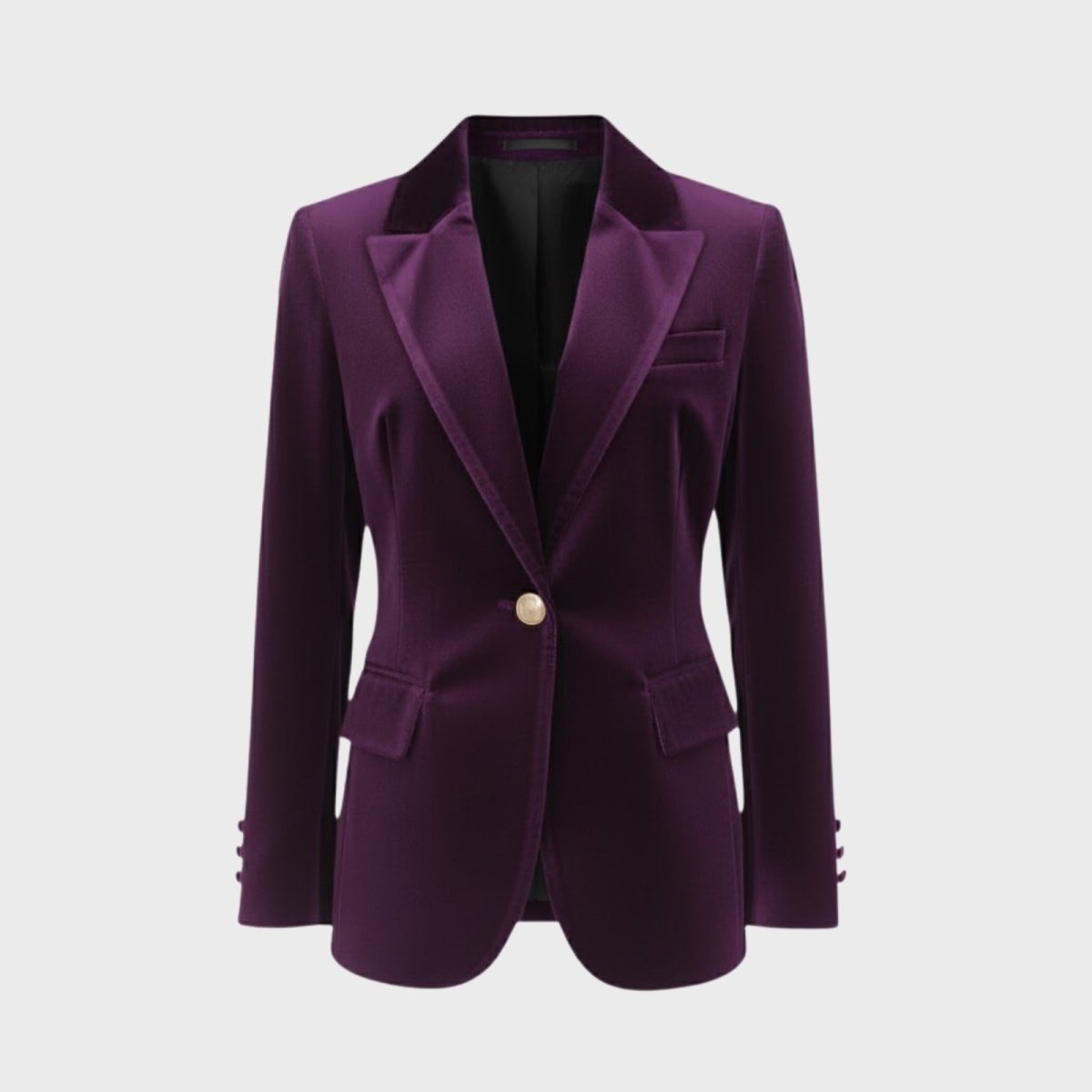 Women's Velvet Blazer with Tailored Fit in Purple