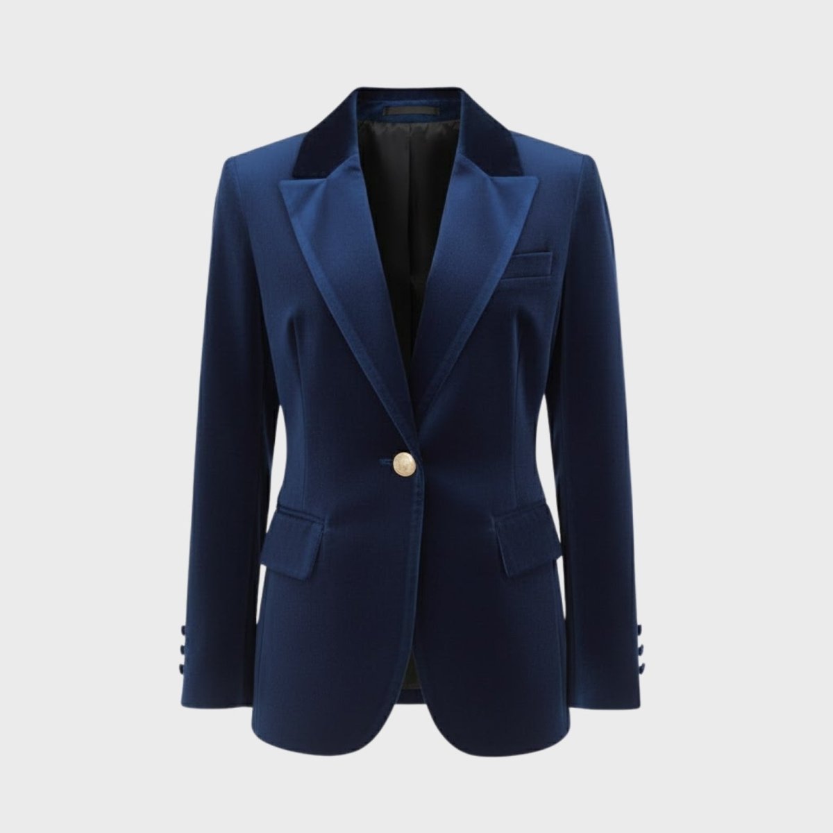 Women's Velvet Blazer with Tailored Fit in Blue