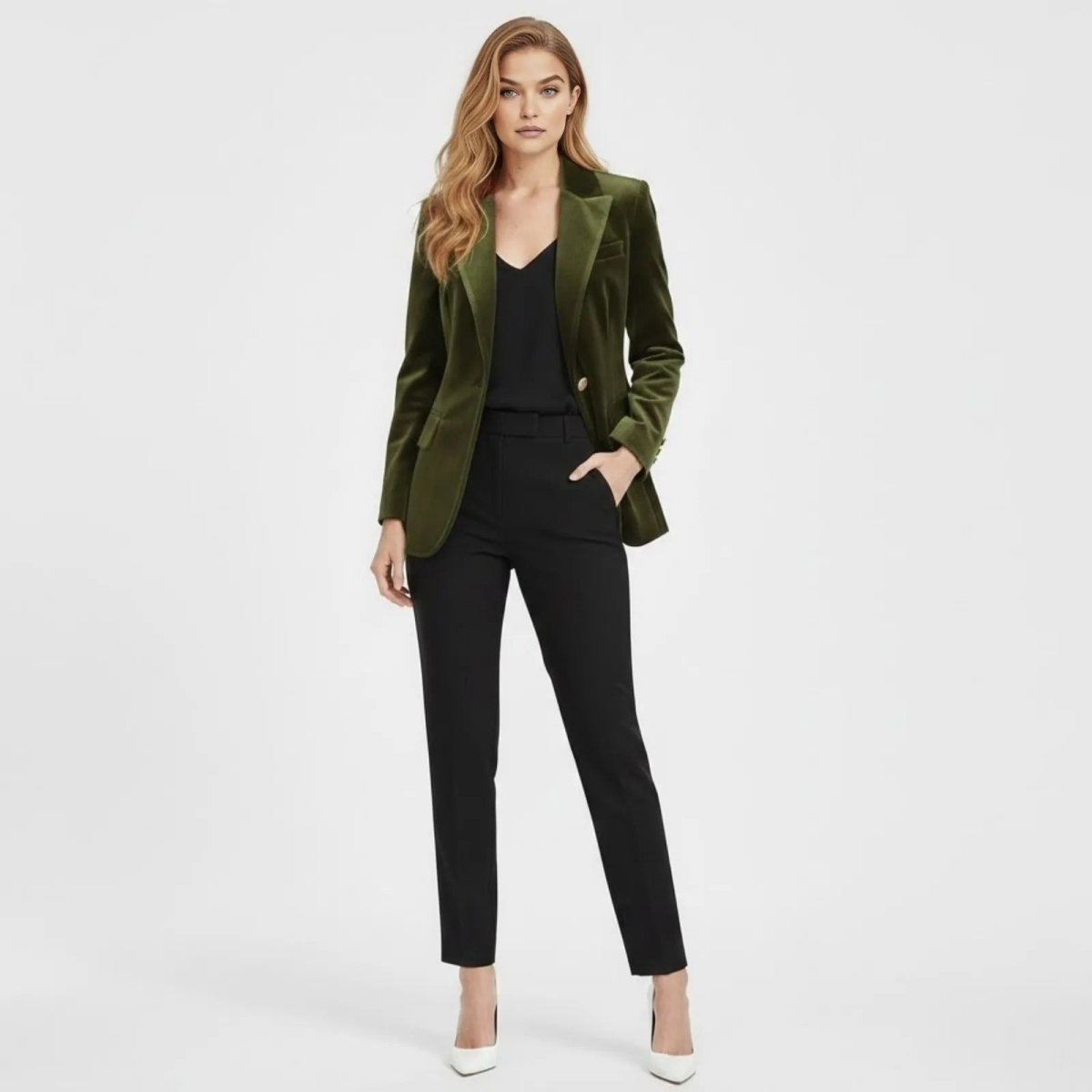 Women's Velvet Blazer with Tailored Fit