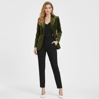 Women's Velvet Blazer with Tailored Fit