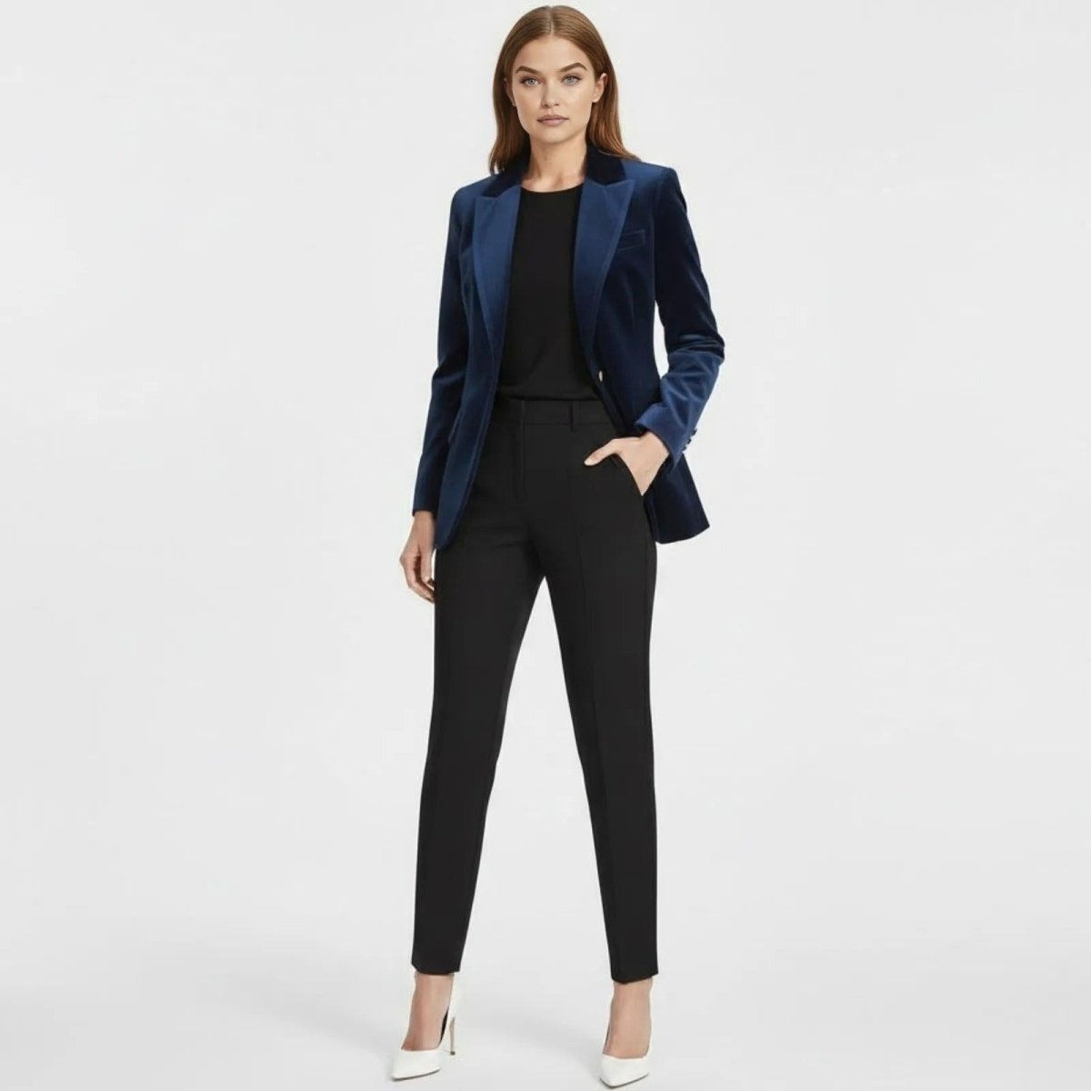 Women's Velvet Blazer with Tailored Fit