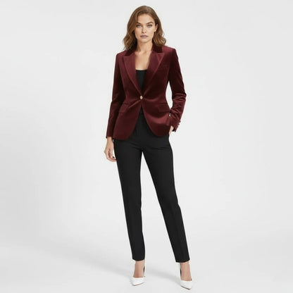 Women's Velvet Blazer with Tailored Fit