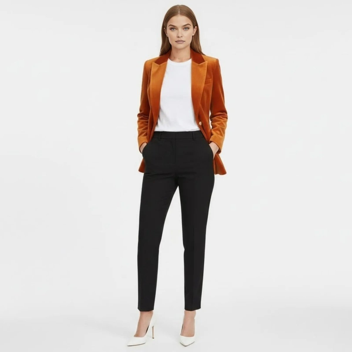Women's Velvet Blazer with Tailored Fit