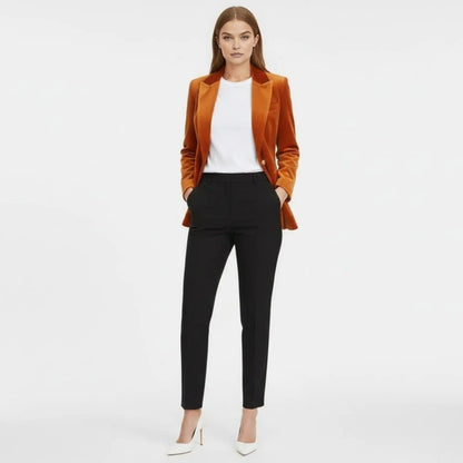 Women's Velvet Blazer with Tailored Fit