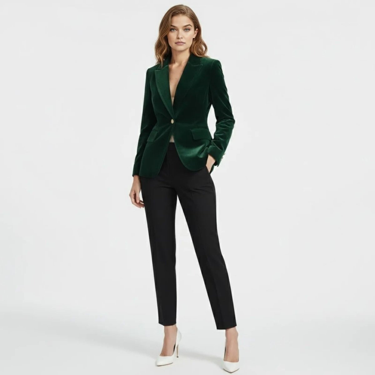 Women's Velvet Blazer with Tailored Fit