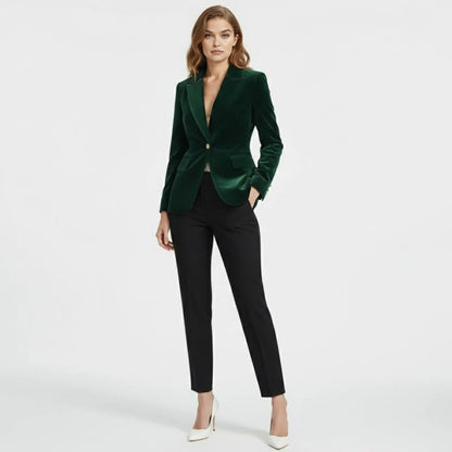 Women's Velvet Blazer with Tailored Fit