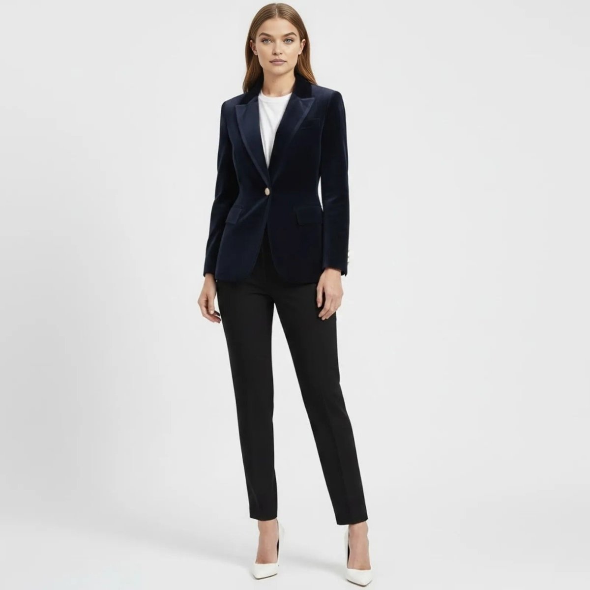 Women's Velvet Blazer with Tailored Fit