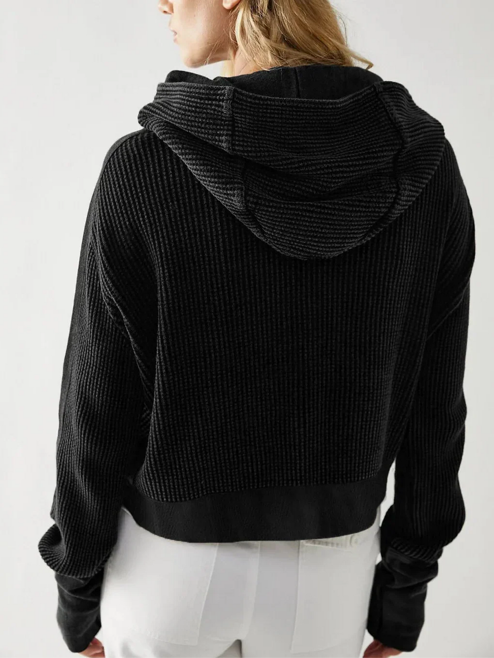 Women's Waffle Knit Zip Hoodie-22