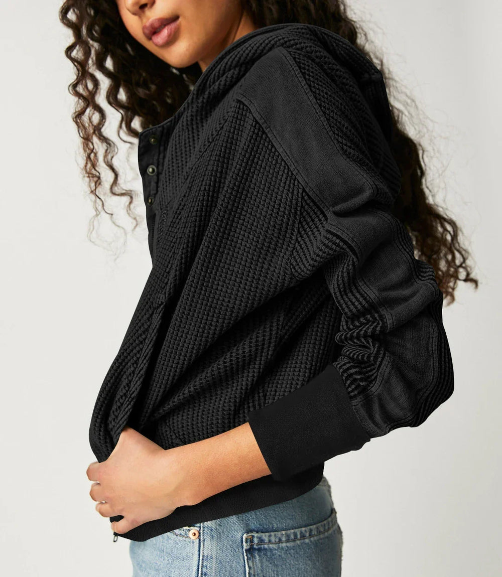 Women's Waffle Knit Zip Hoodie-23