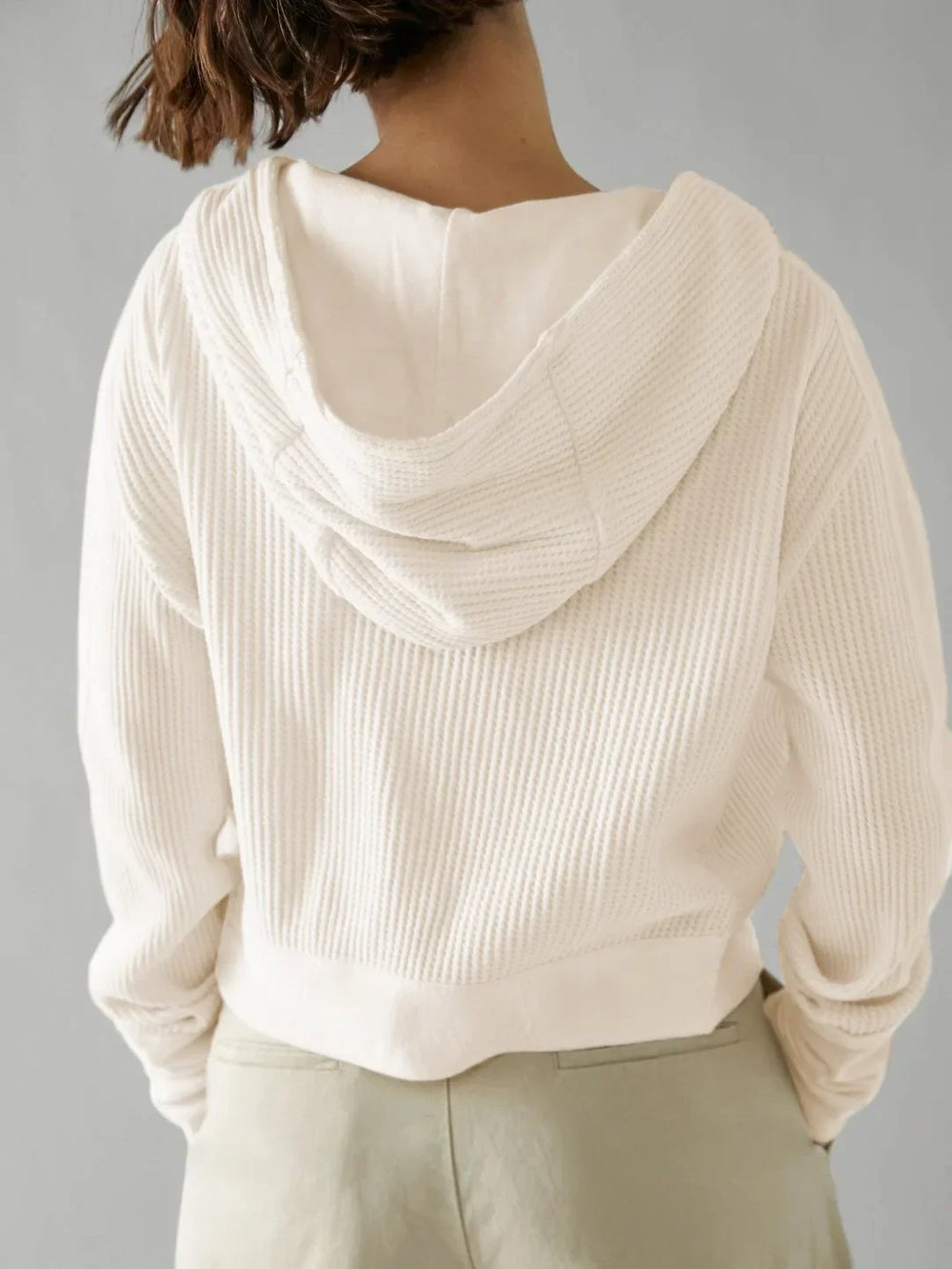 Women's Waffle Knit Zip Hoodie-35