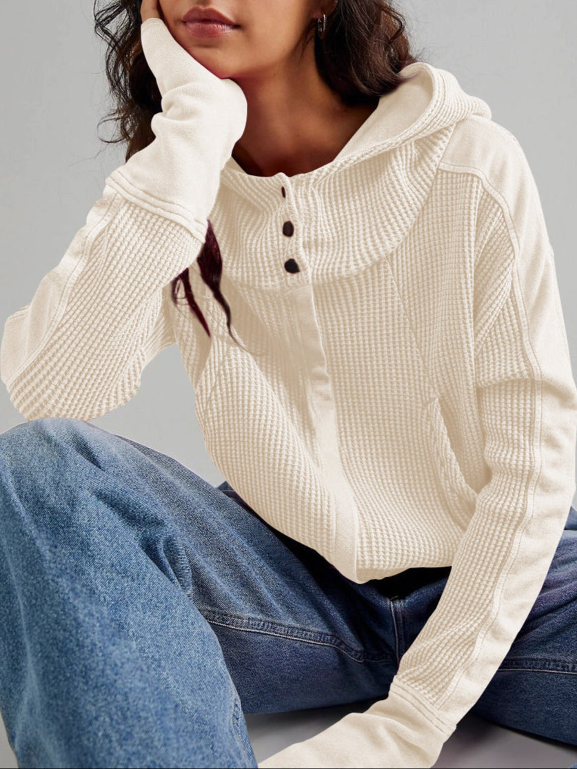 Women's Waffle Knit Zip Hoodie-37