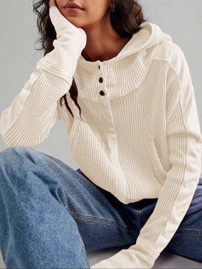 Women's Waffle Knit Zip Hoodie-37