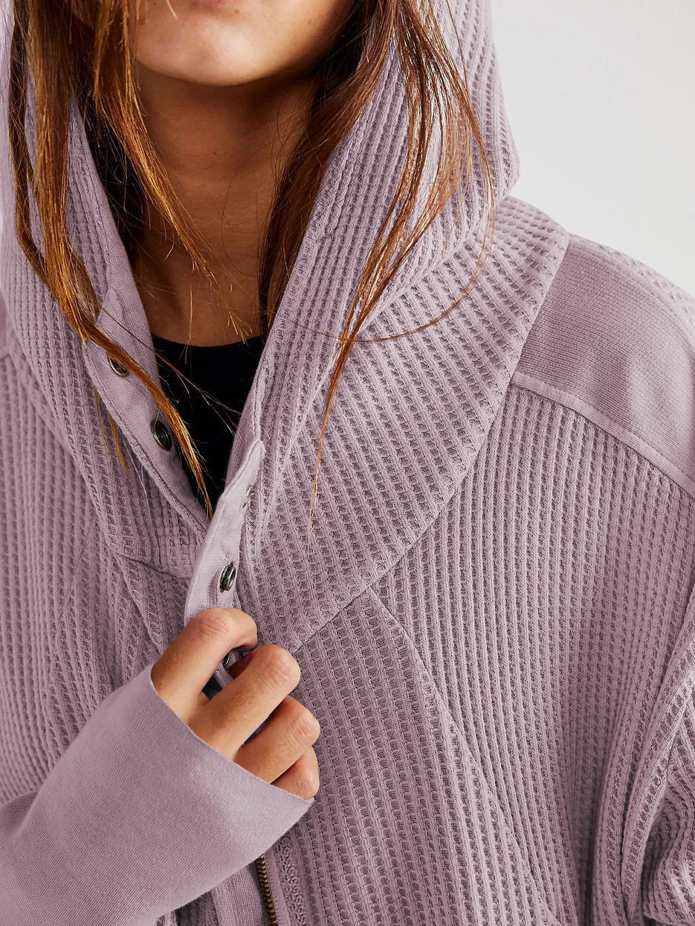 Women's Waffle Knit Zip Hoodie-32