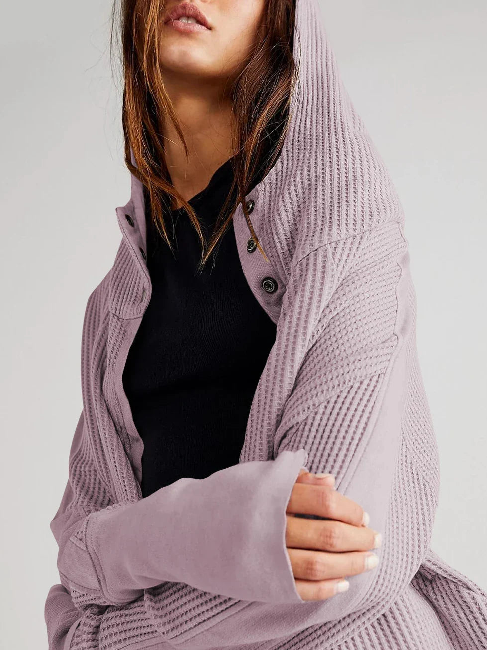 Women's Waffle Knit Zip Hoodie-28