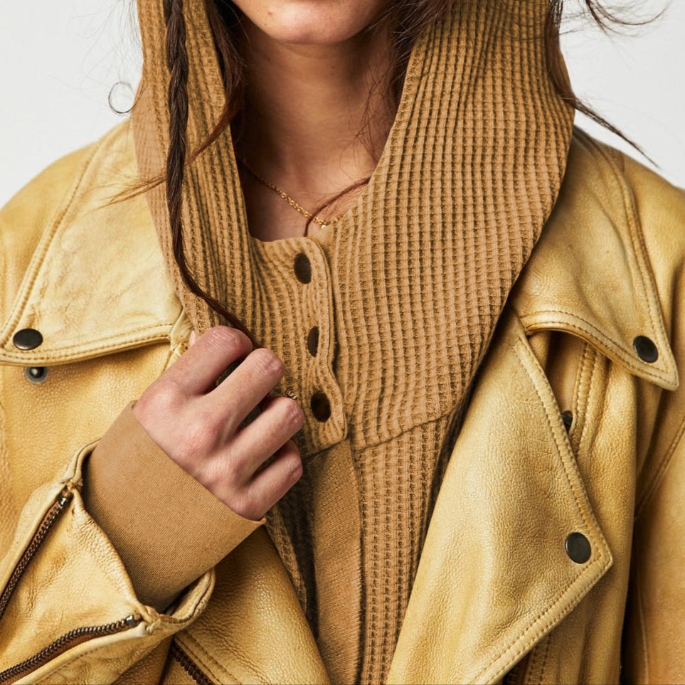 Women's Waffle Knit Zip Hoodie-42