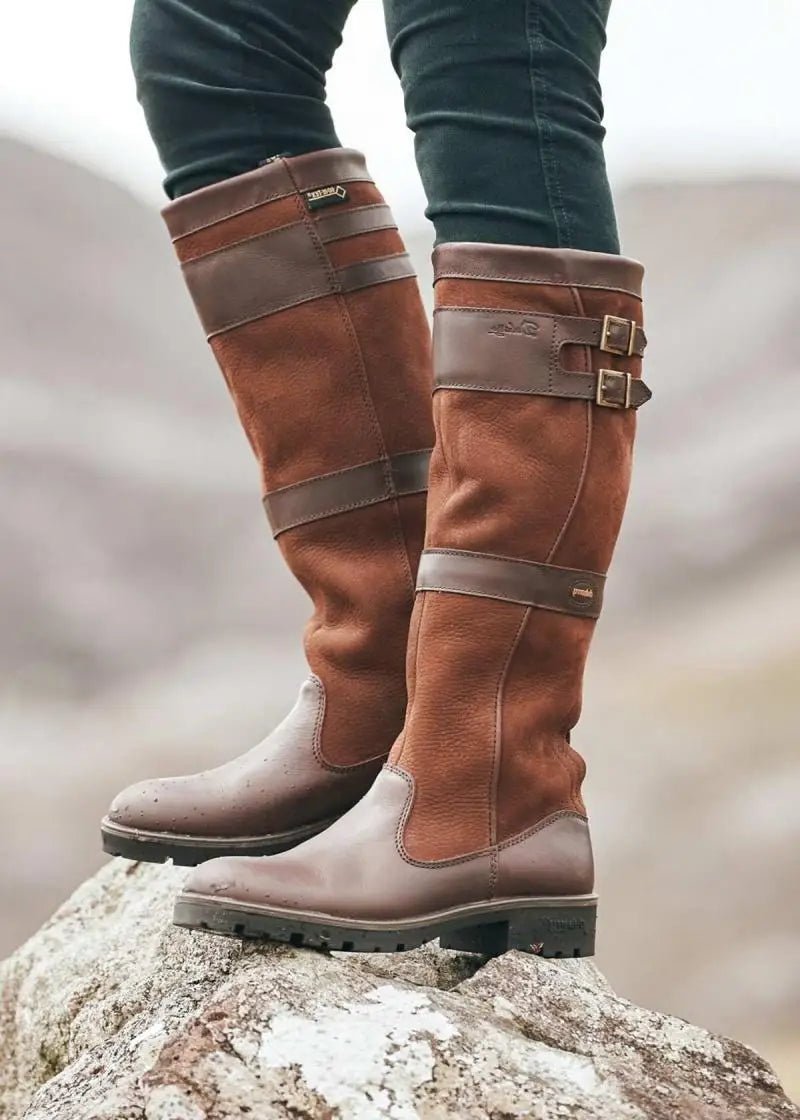Women's Knee High Boots with Buckle Straps