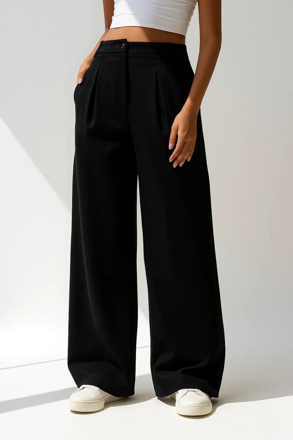 Women's Wide-Leg Trousers With High Waist-2