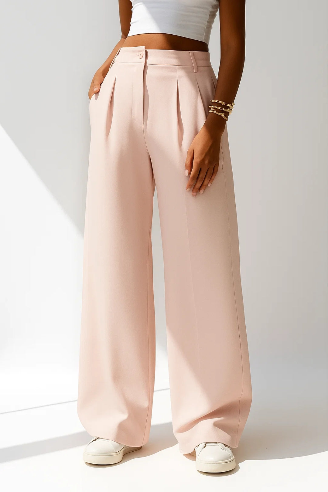 Women's Wide-Leg Trousers With High Waist-1