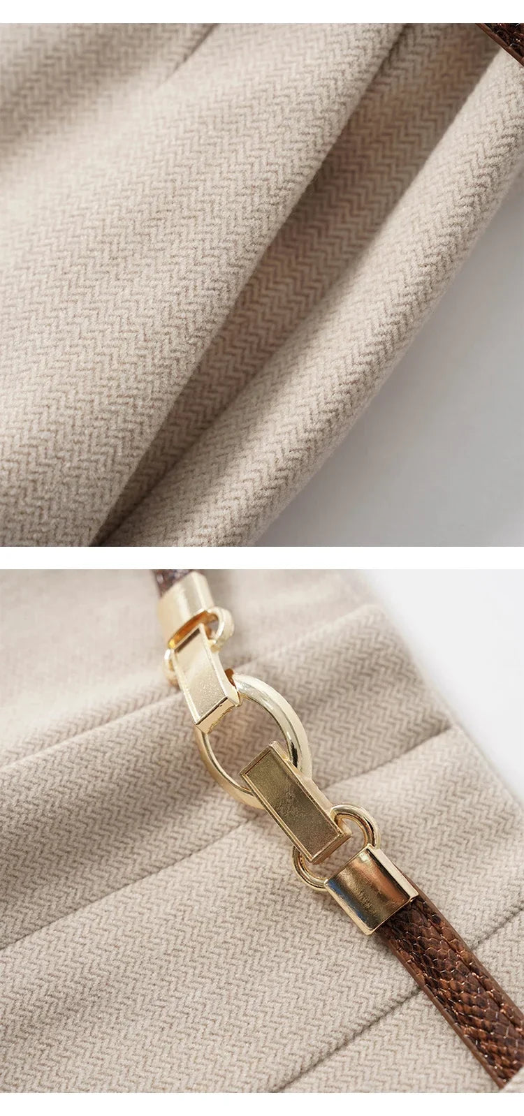 Women's Wide Leg Wool Trousers-28