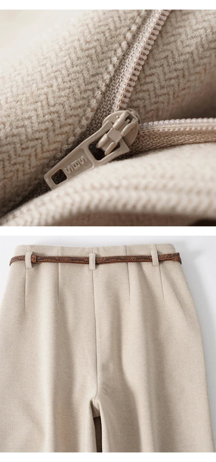 Women's Wide Leg Wool Trousers-32