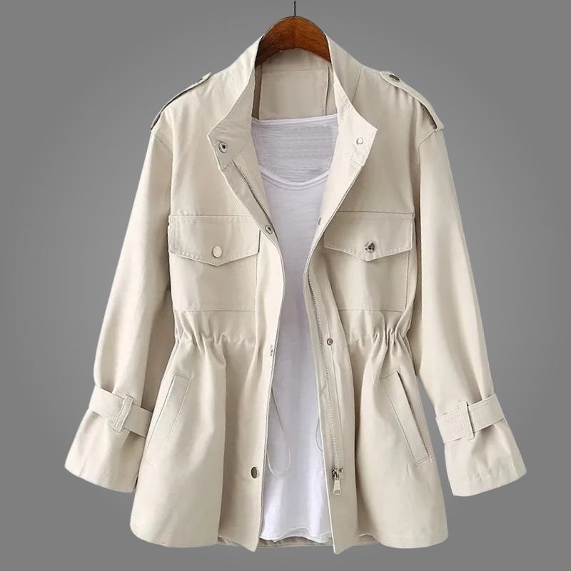 Women's Wool-Blend Utility Jacket with Button Front - photo 5